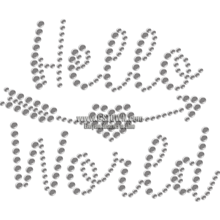 Hello World & Love Rhinestone Heat Press Design for Mask